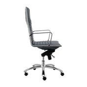 ES506 High-Back Chair in Blue with Chromed Steel Base