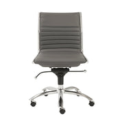 ES506 Armless Chair in Gray with Chromed Steel Base