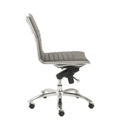 ES506 Armless Chair in Gray with Chromed Steel Base