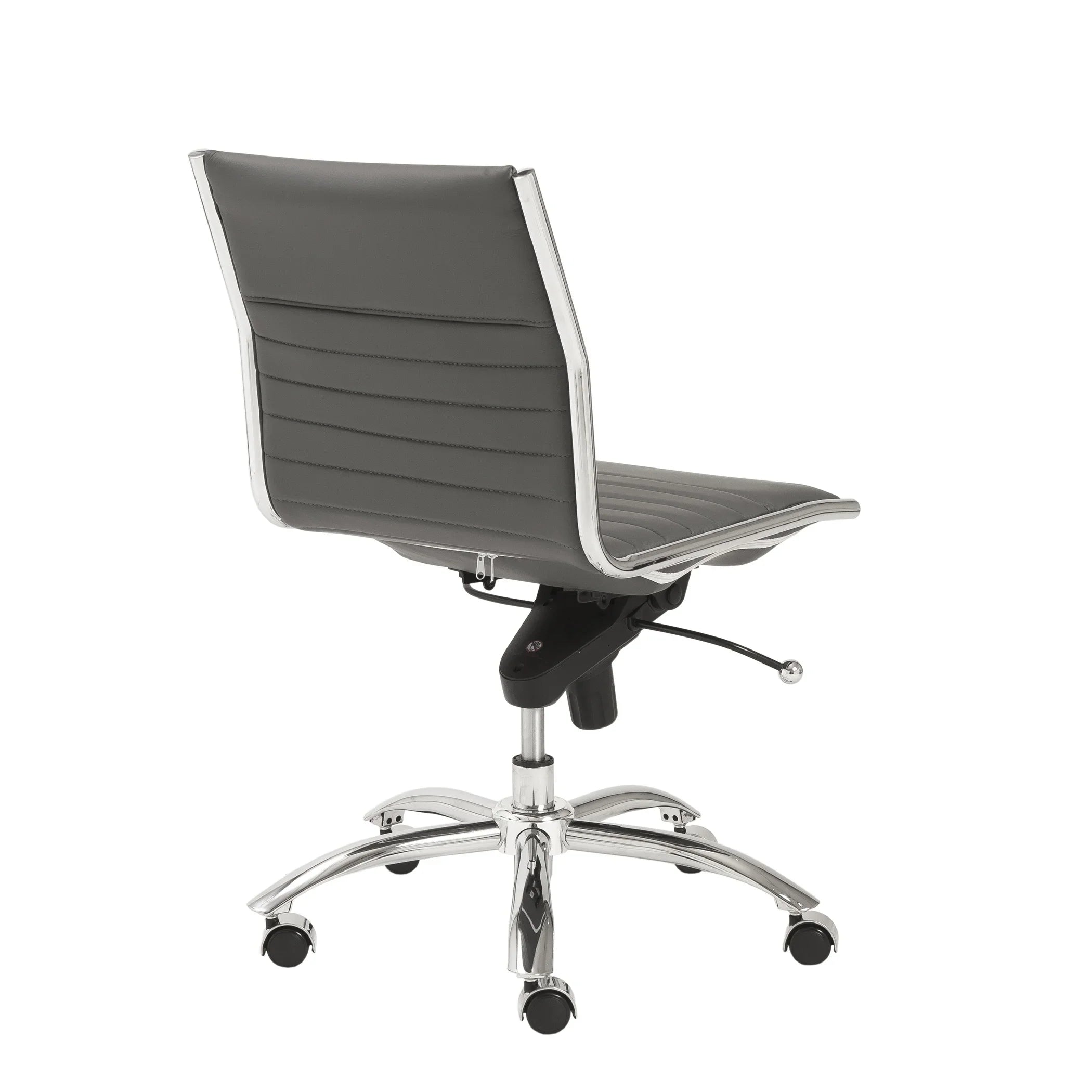 ES506 Armless Chair in Gray with Chromed Steel Base