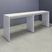 Ashville Laminate Bar Table in white ash laminate finish shown here.