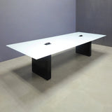 Omaha Rectangular Conference Table With Tempered Glass Top and X1 Base
