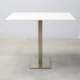 Aurora Rectangular Conference Table with White Stone Engineered Surface Top  - 49 In. - Stock #150