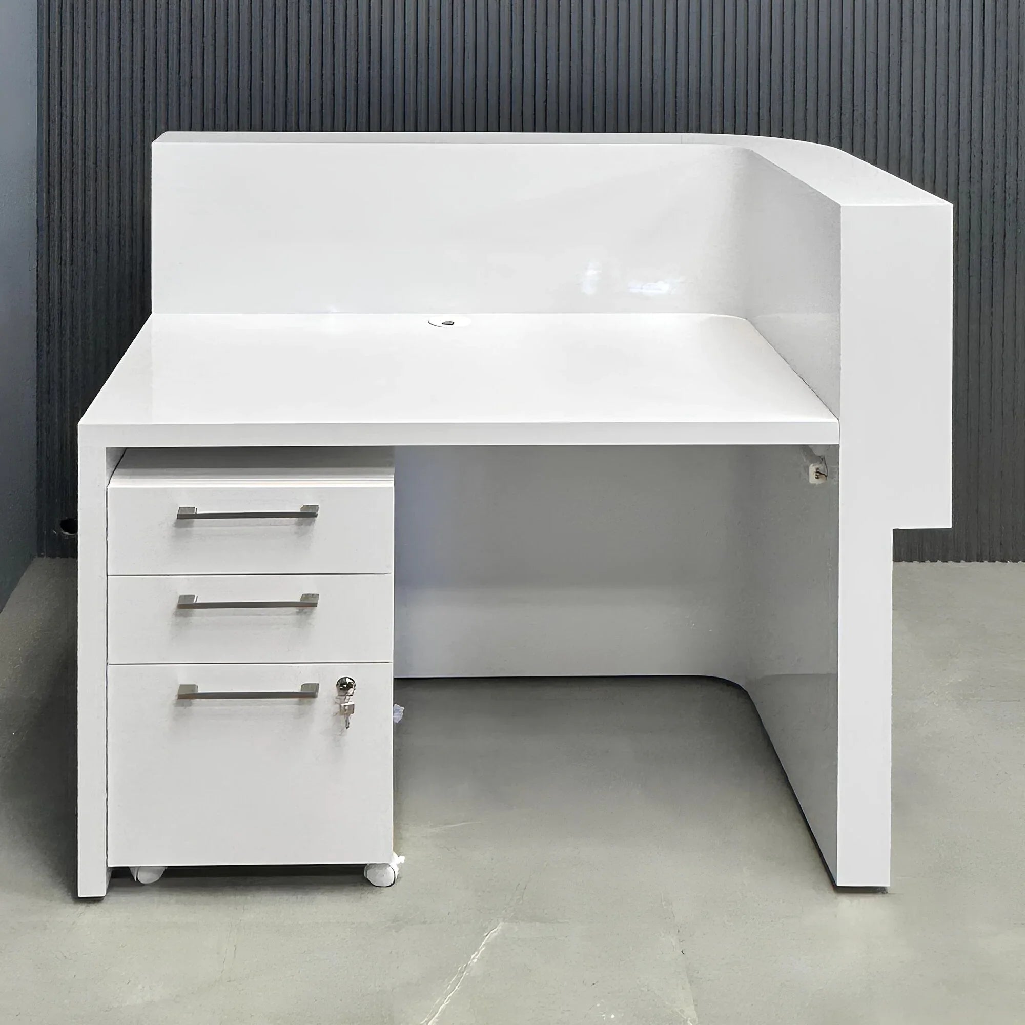 Nola L-Shape Curved Custom Reception Desk