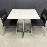 California Rectangular Cafeteria Table with Solenne Marble Engineered Surface Top - 34 In. - Stock #70