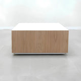 Norfolk Square Lobby Table in White Matte Laminate Top - 36 In. - Stock #49