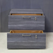 30-inch height Naples Lateral File Cabinet in storm teakwood matte laminate cabinet.