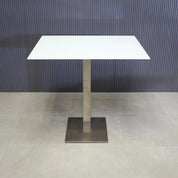 42-inch California Rectangular Bar Table in 1/2" white tempered glass top, and stainless steel base.