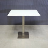 California Rectangular Bar Table in White Tempered Glass Top - 42 In. - Stock #30