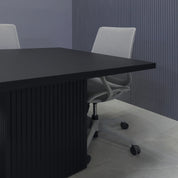 54-inch Newton Square Conference Table in black traceless laminate top & base.