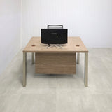 Dallas Straight Executive Desk with Hazel Walnut Matte Laminate - 48 In. - Stock #75