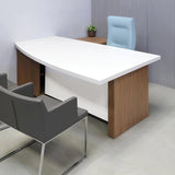 Avenue Curved Executive Desk With Credenza and Laminate Top