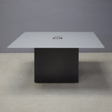 Omaha Rectangular Conference Table In Medium Gray Tempered Glass Top - 60 X 48"In. - Stock #100