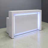 New York Straight Reception Desk In White Gloss Laminate - 60 In. - Stock #314