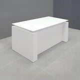 Denver Straight Glass Executive Desk with Sit-Stand Mechanism