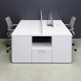 Dallas Workstation With Storage in White Matte Laminate - 60 In. - Stock #2
