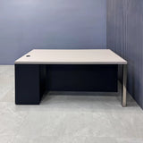Dallas Straight Executive Desk W/ Cabinet in Beige PVC Top - 72 In. - Stock #46