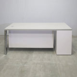Dallas Straight Executive Desk with Cabinet in Folkstone Gray Matte Laminate Top - 72 In. - Stock #53