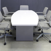 Newton Boat Shape Conference Table with Laminate Top and X1 Base