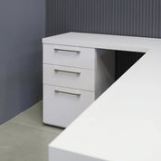 Dallas L-Shape Executive Desk With Cabinet and Laminate Top
