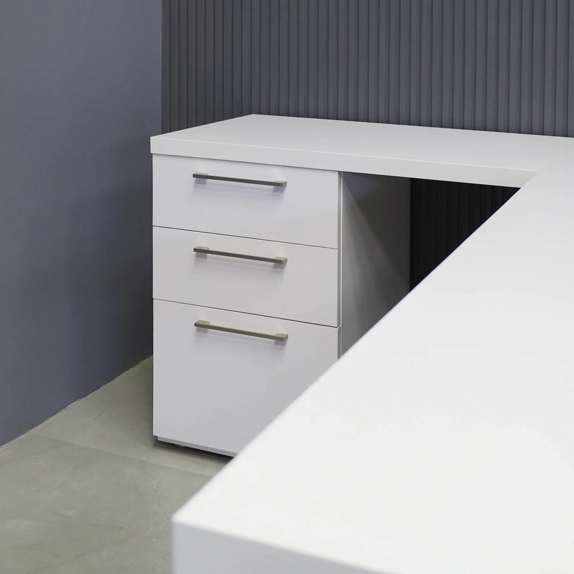 Dallas L-Shape Executive Desk With Cabinet and Laminate Top