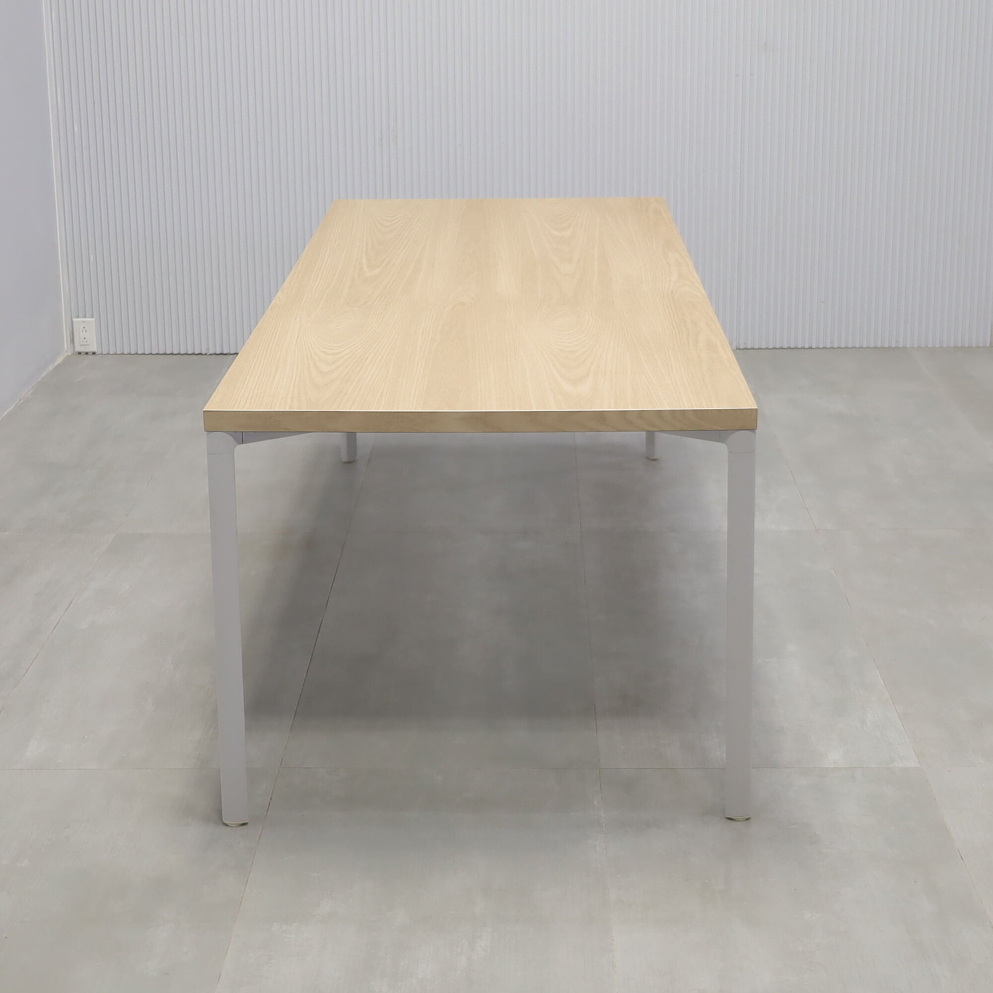 78-inches Newton Rectangular Conference Table X5 Base with natural ash PVC matte laminate top and white X5 base.