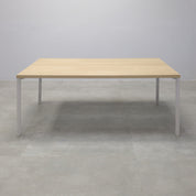 78-inches Newton Rectangular Conference Table X5 Base with natural ash PVC matte laminate top and white X5 base.