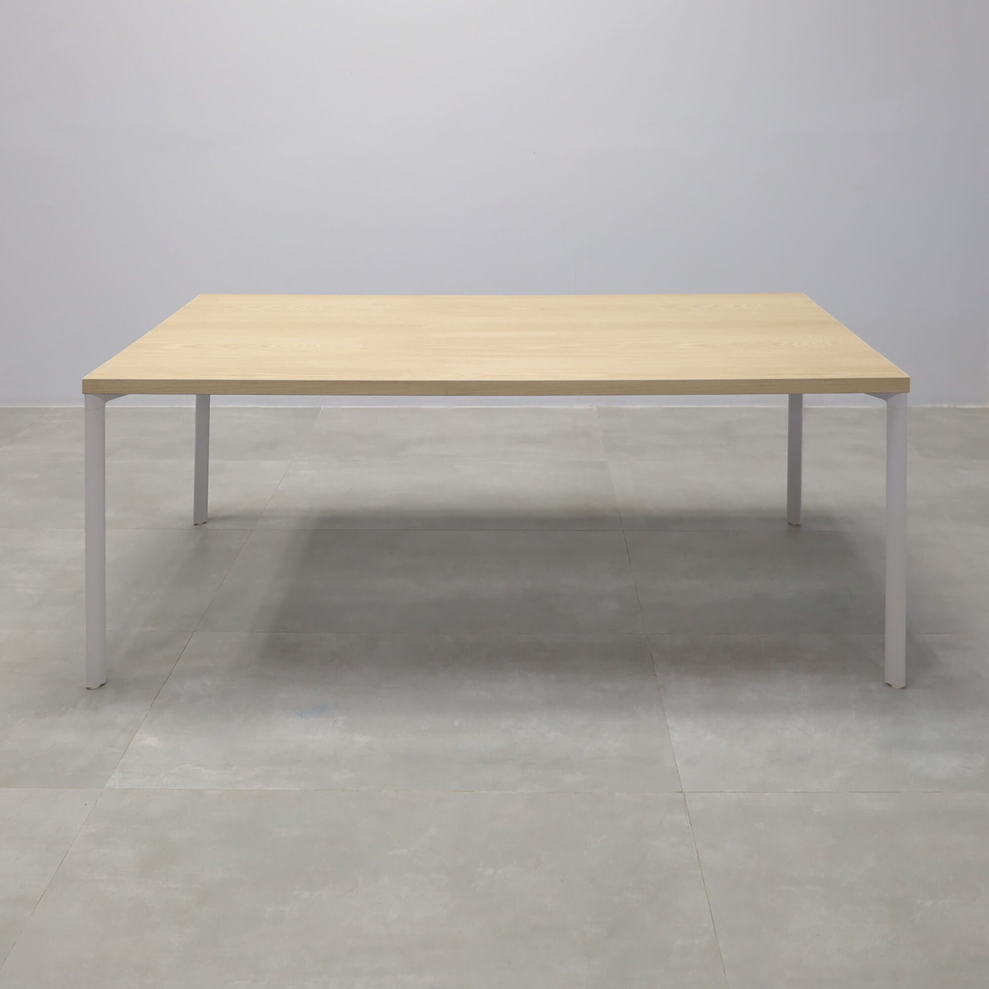78-inches Newton Rectangular Conference Table X5 Base with natural ash PVC matte laminate top and white X5 base.