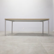 78-inches Newton Rectangular Conference Table X5 Base with natural ash PVC matte laminate top and white X5 base.