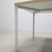 78-inches Newton Rectangular Conference Table X5 Base with natural ash PVC matte laminate top and white X5 base.