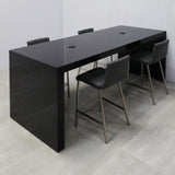 Ashville Laminate Collaboration Table in Black Gloss Laminate Finish - 84 In. - Stock #46