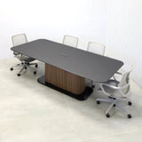 Omaha Racetrack Conference Table with Tempered Glass Top and X3 Base