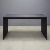 90-inch Ashville Bar Table in ebony veneer finish.