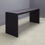 90-inch Ashville Bar Table in ebony veneer finish.