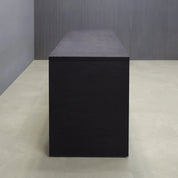 90-inch Ashville Bar Table in ebony veneer finish.