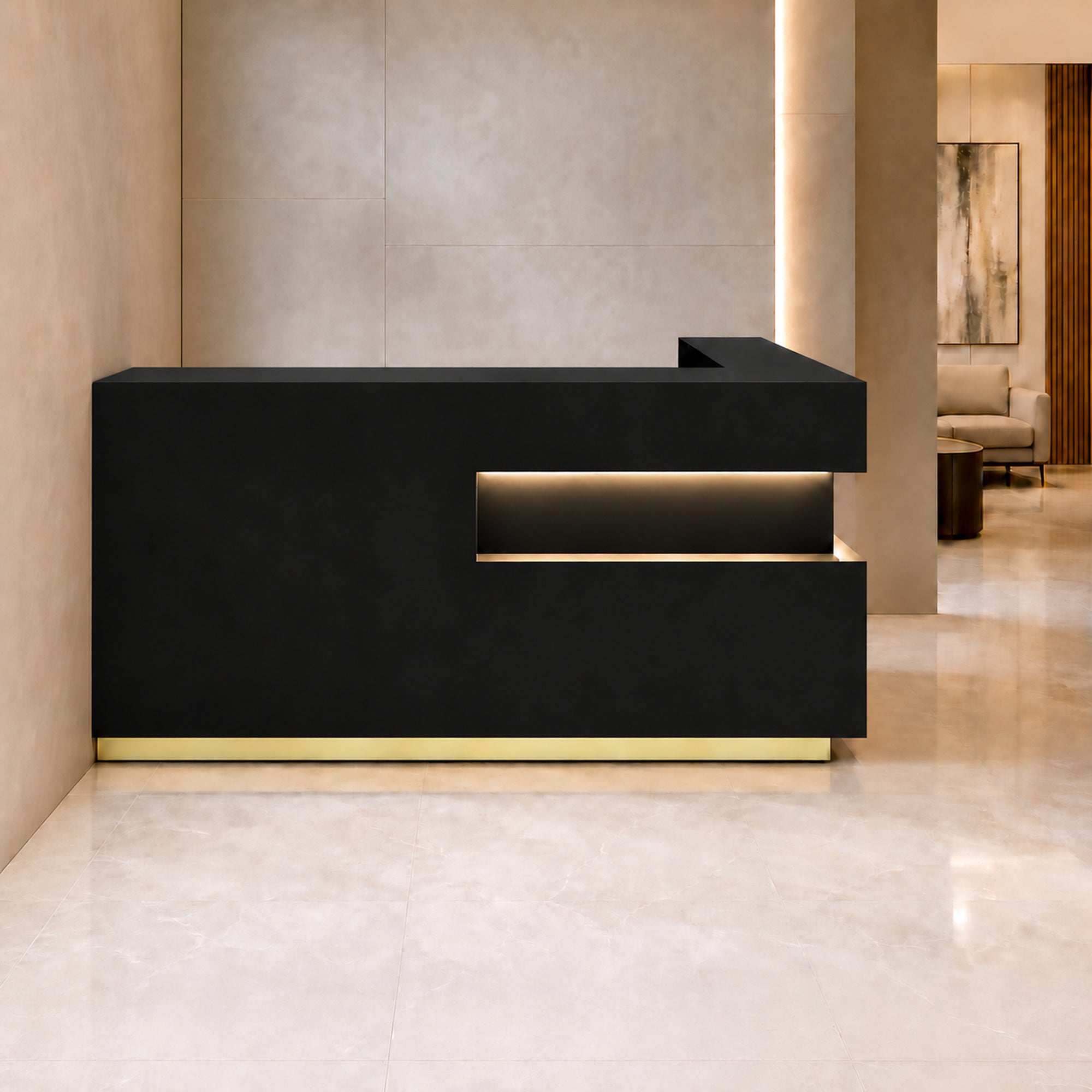 Manhattan L-Shape Custom Reception Desk