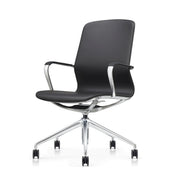 Arpina Conference and Meeting Room Chair in black upholstery, shown here.