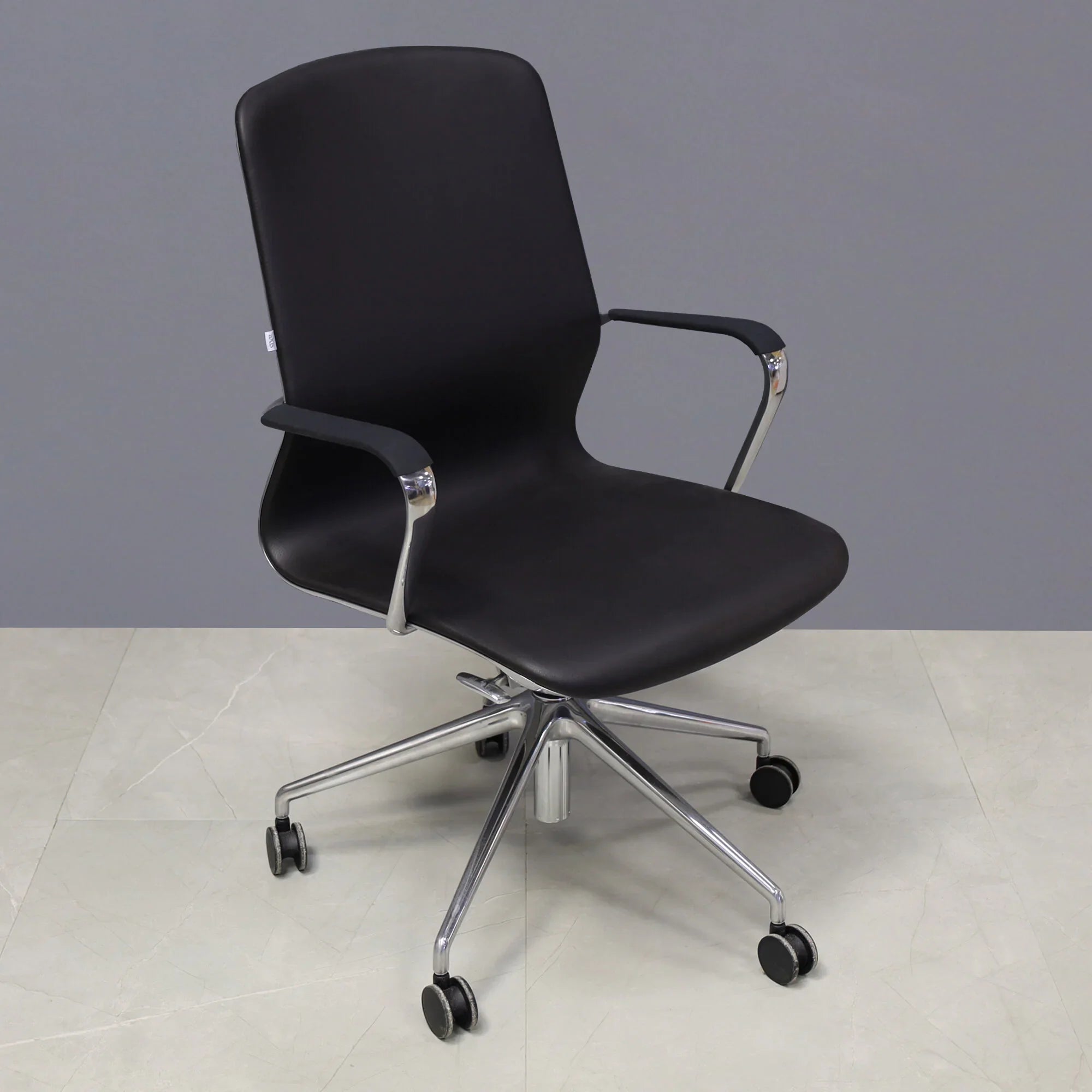 Arpina Conference and Meeting Room Chair in black upholstery, shown here.