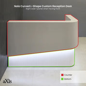 Nola L-Shape Curved Custom Reception Desk