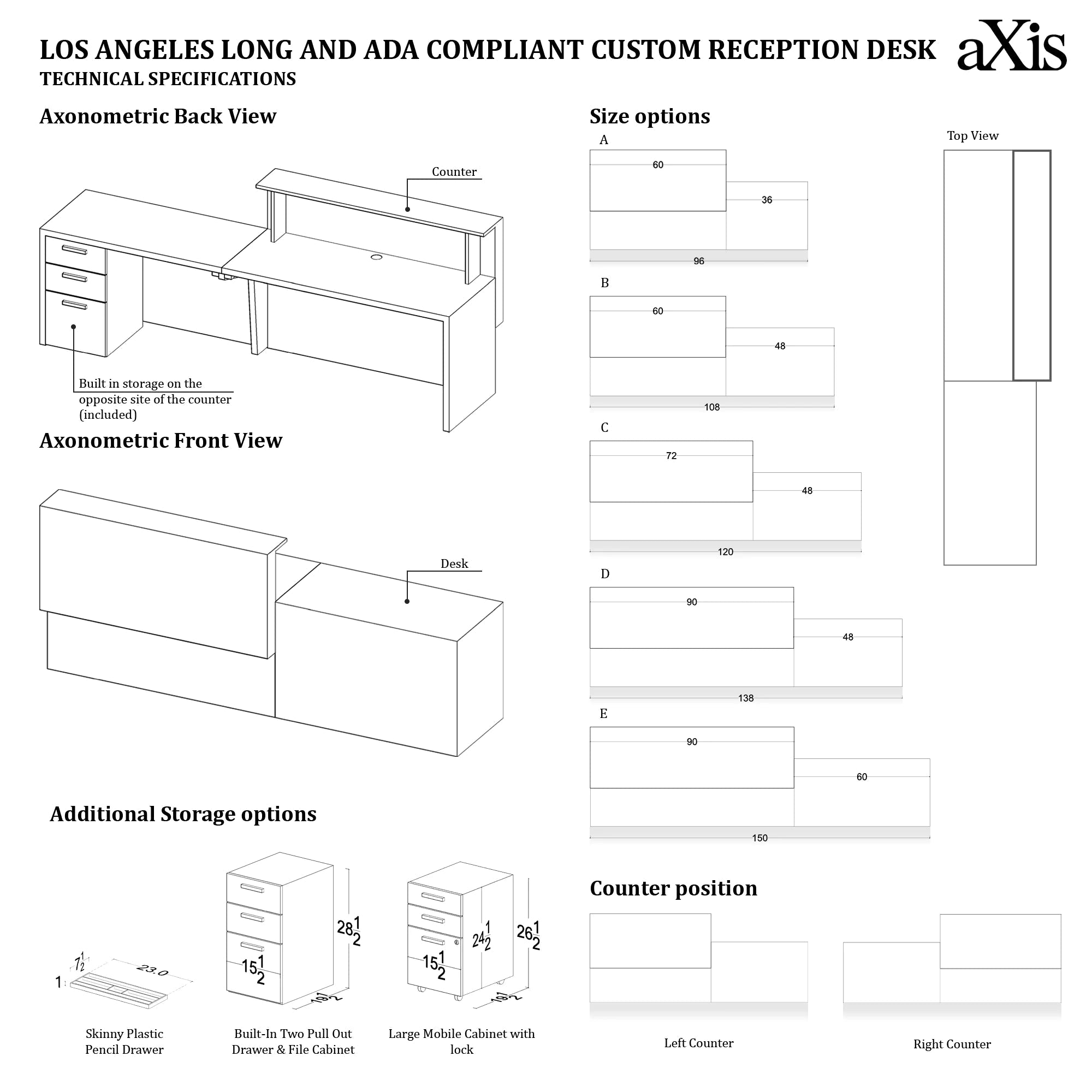 Los Angeles Long and ADA Compliant Custom Reception Desk