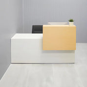 60-inch Los Angeles Reception Desk with maple veneer top, white ash desk and workspace.