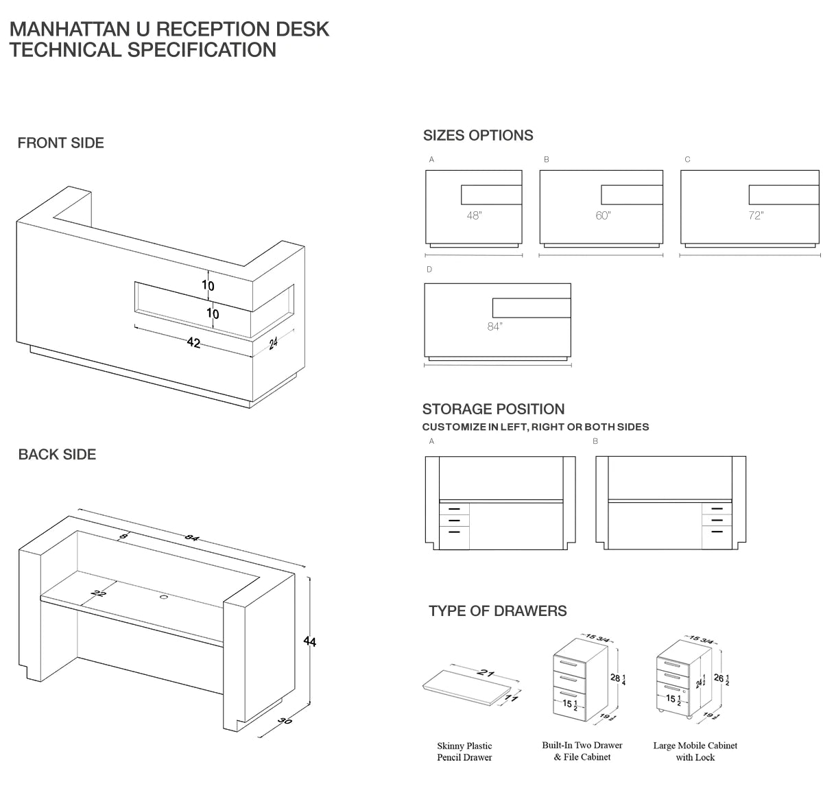 Manhattan U-Shape Custom Reception Desk