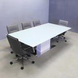 Omaha Rectangular Shape Conference Table with Tempered Glass Top and X3 Base