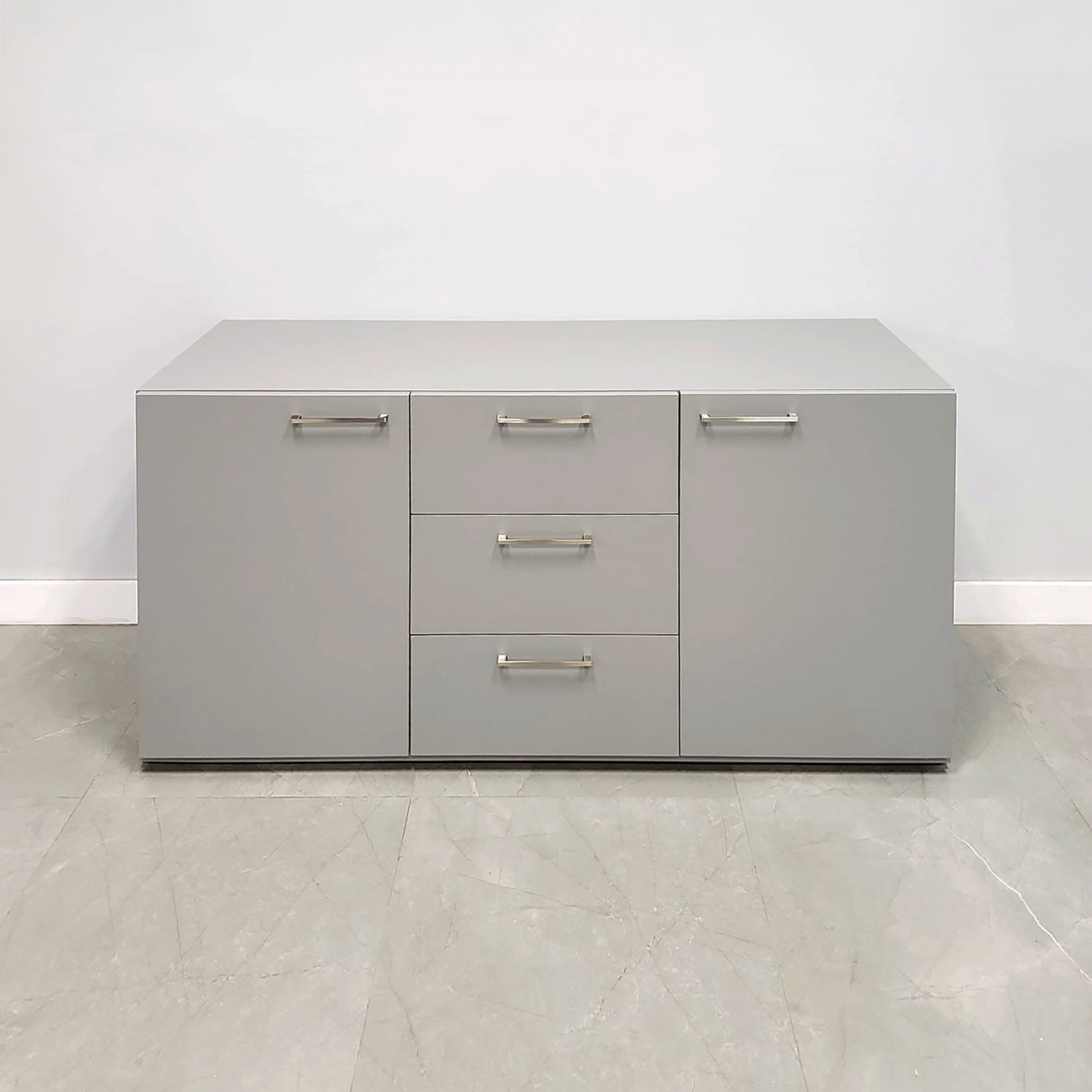 Blanc De Gris Mobile Credenza Storage Cabinet : CD-P7220S4D