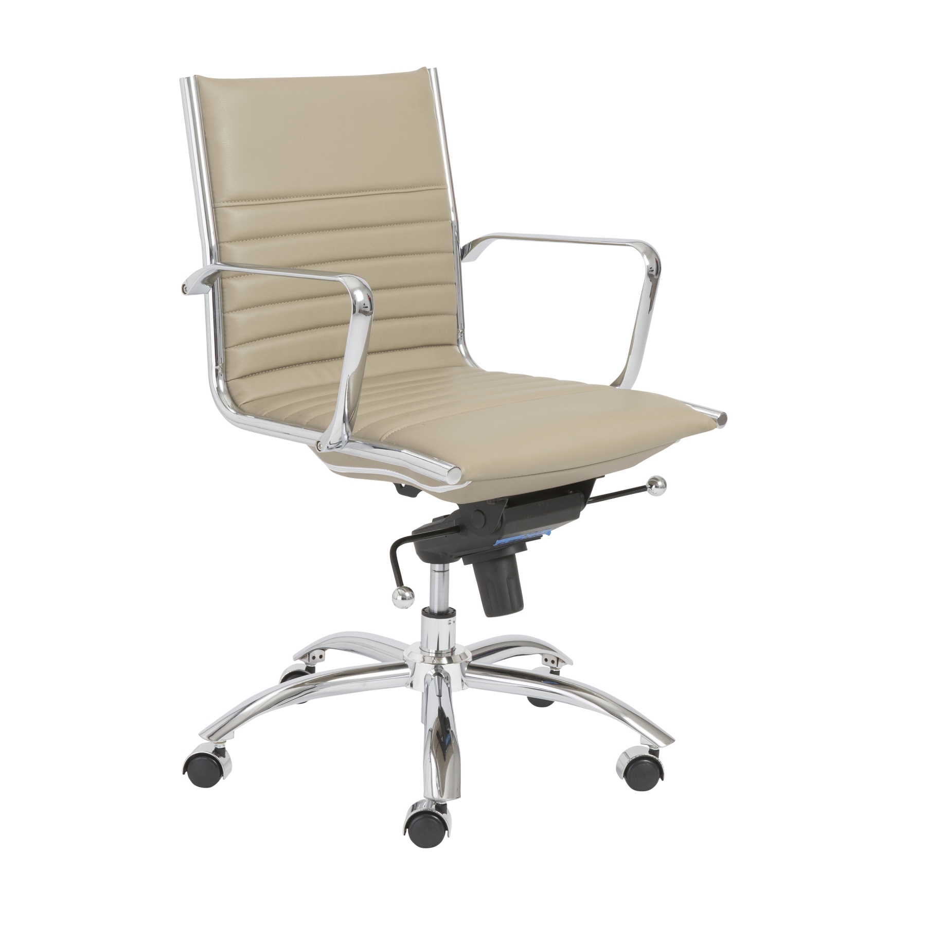 White Leatherette low-Back Office Chair by Euro Style 