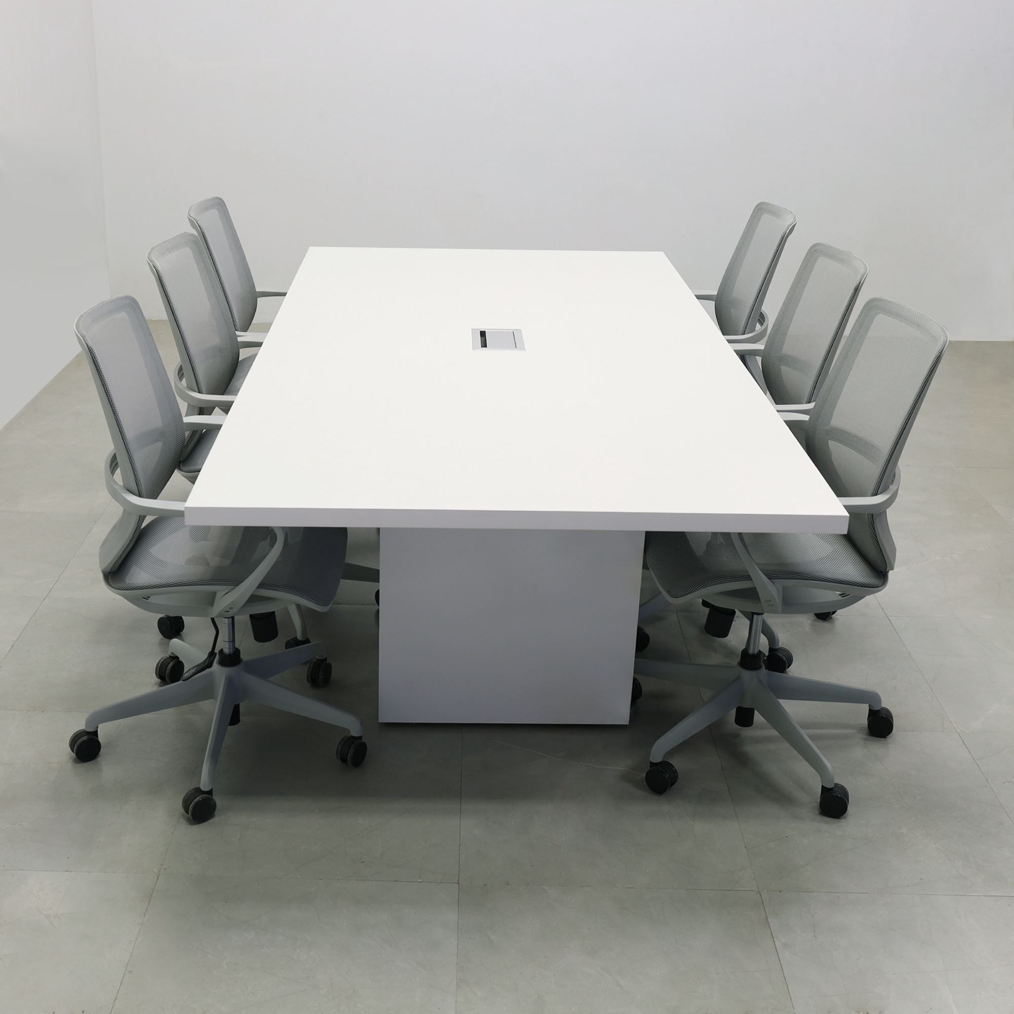 white boardroom table